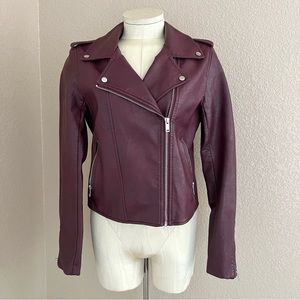 NWOT Romeo & Juliet faux leather maroon moto jacket